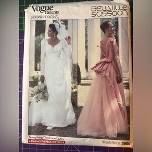 Vogue Patterns UNCUT Designer Original/Bellville Sassoon 1988 Wedding Dress